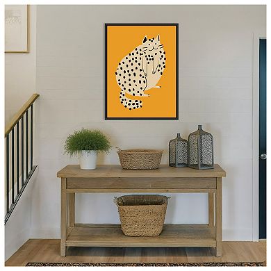 Spotted Cat Delight by Little Dean Framed Canvas Wall Art Print