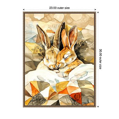 Sleepy Bunny Nap by Justyna Jaszke Framed Canvas Wall Art Print