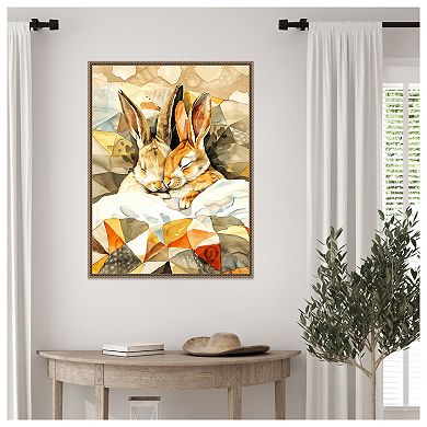 Sleepy Bunny Nap by Justyna Jaszke Framed Canvas Wall Art Print