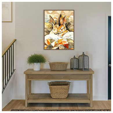 Sleepy Bunny Nap by Justyna Jaszke Framed Canvas Wall Art Print