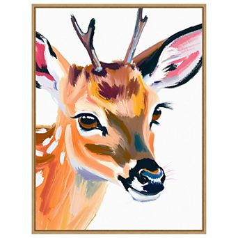 Deer by Ohkimiko Framed Canvas Wall Art Print