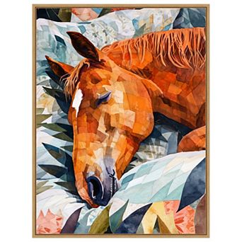 Horse Sleeping by Justyna Jaszke Framed Canvas Wall Art Print
