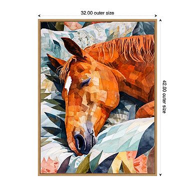 Horse Sleeping by Justyna Jaszke Framed Canvas Wall Art Print
