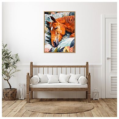 Horse Sleeping by Justyna Jaszke Framed Canvas Wall Art Print