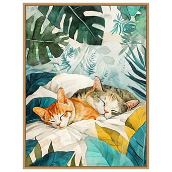 Cats Lives Napping by Justyna Jaszke Framed Canvas Wall Art Print