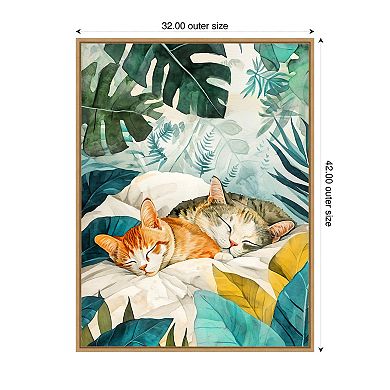 Cats Lives Napping by Justyna Jaszke Framed Canvas Wall Art Print