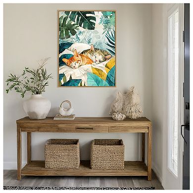 Cats Lives Napping by Justyna Jaszke Framed Canvas Wall Art Print