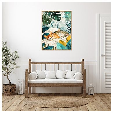 Cats Lives Napping by Justyna Jaszke Framed Canvas Wall Art Print
