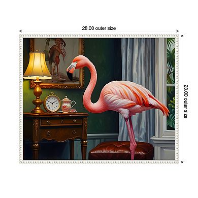 Flamingos Cozy Corner by Kintsugi99 Framed Canvas Wall Art Print