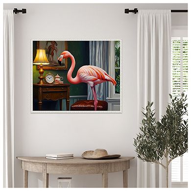 Flamingos Cozy Corner by Kintsugi99 Framed Canvas Wall Art Print