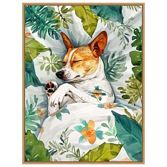 Dogs Life Jungle by Justyna Jaszke Framed Canvas Wall Art Print
