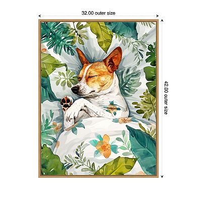 Dogs Life Jungle by Justyna Jaszke Framed Canvas Wall Art Print
