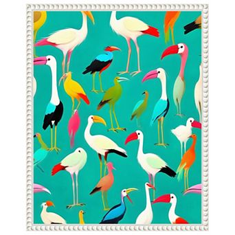 The Dance of Bird Colors by Uma Gokhale Framed Canvas Wall Art Print