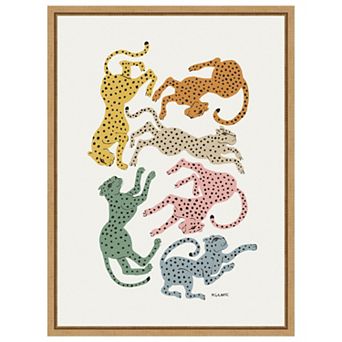 Colorful Cheetahs by Megan Galante Framed Canvas Wall Art Print