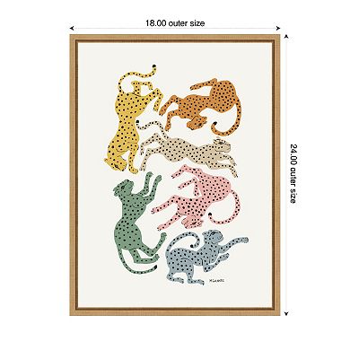 Colorful Cheetahs by Megan Galante Framed Canvas Wall Art Print