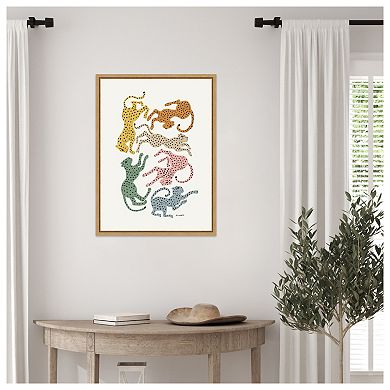 Colorful Cheetahs by Megan Galante Framed Canvas Wall Art Print