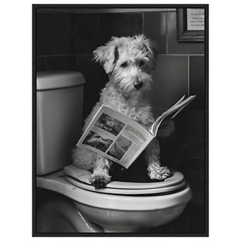 Good Boy Dog Potty by Niky Rahner Framed Canvas Wall Art Print