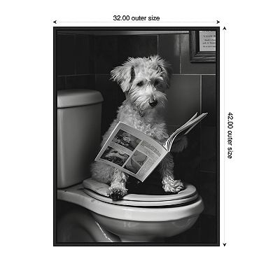 Good Boy Dog Potty by Niky Rahner Framed Canvas Wall Art Print