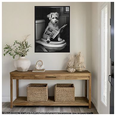 Good Boy Dog Potty by Niky Rahner Framed Canvas Wall Art Print
