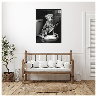 Good Boy Dog Potty by Niky Rahner Framed Canvas Wall Art Print