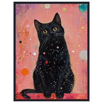 Candy Cat the Star by Justyna Jaszke Framed Canvas Wall Art Print