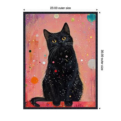 Candy Cat the Star by Justyna Jaszke Framed Canvas Wall Art Print
