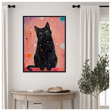 Candy Cat the Star by Justyna Jaszke Framed Canvas Wall Art Print