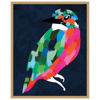 Patchwork Perfection Bird by Kintsugi99 Framed Canvas Wall Art Print