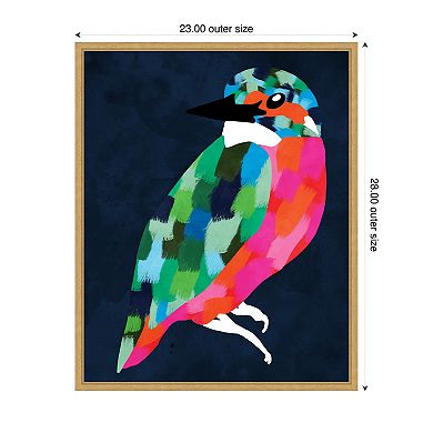 Patchwork Perfection Bird by Kintsugi99 Framed Canvas Wall Art Print