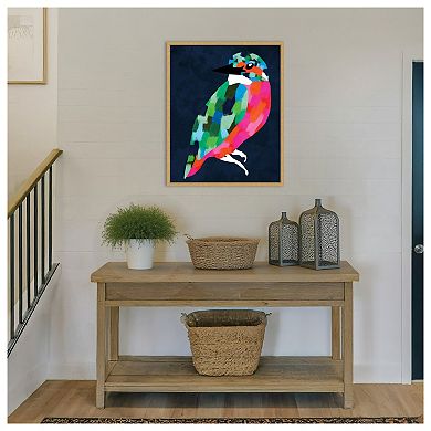 Patchwork Perfection Bird by Kintsugi99 Framed Canvas Wall Art Print