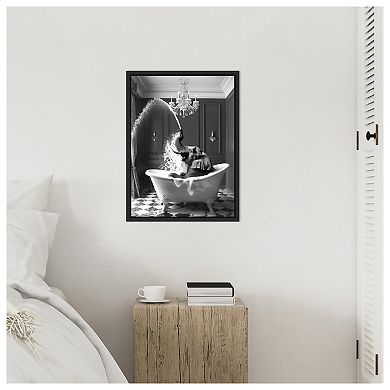 Splish Splash Safari Elephant by Niky Rahner Framed Canvas Wall Art Print