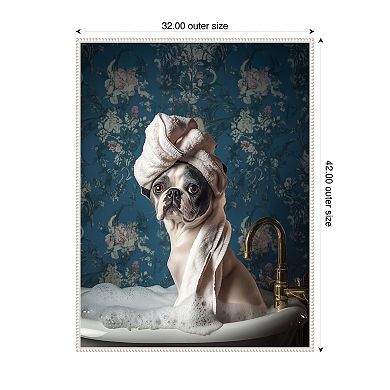 Bubble Bath Bliss by Mowzu Framed Canvas Wall Art Print