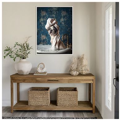 Bubble Bath Bliss by Mowzu Framed Canvas Wall Art Print