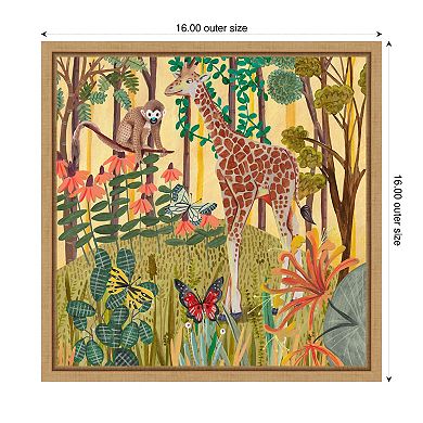 Giraffe in Nature by Caroline Bonne Muller Framed Canvas Wall Art Print