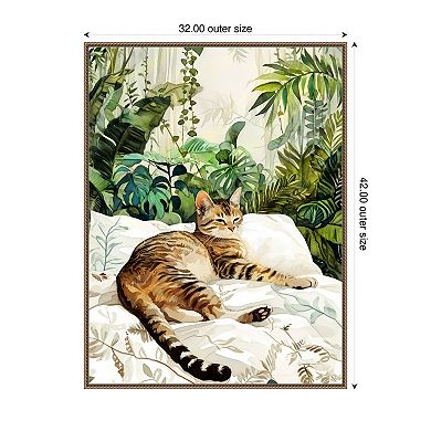 Cats Life Sleepy Time by Justyna Jaszke Framed Canvas Wall Art Print