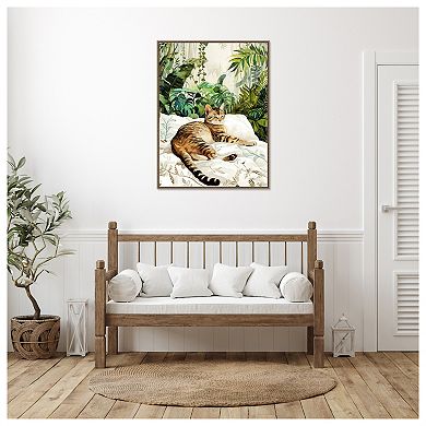 Cats Life Sleepy Time by Justyna Jaszke Framed Canvas Wall Art Print