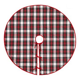 Elrene Home Fashions Christmas Classic Holiday Plaid Tree Skirt, 48"x 48" Round