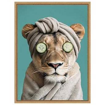 Luxury Lioness by Niky Rahner Framed Canvas Wall Art Print