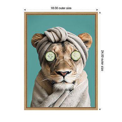 Luxury Lioness by Niky Rahner Framed Canvas Wall Art Print