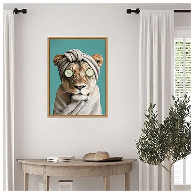 Luxury Lioness by Niky Rahner Framed Canvas Wall Art Print