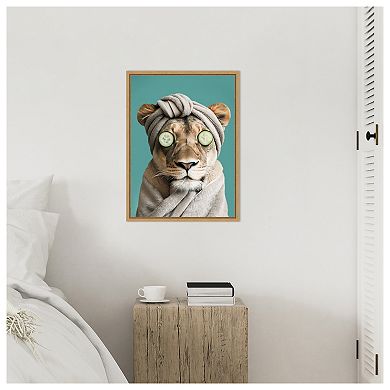 Luxury Lioness by Niky Rahner Framed Canvas Wall Art Print
