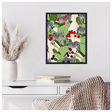 A Dazzle of Zebras by Uma Gokhale Framed Canvas Wall Art Print