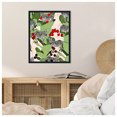 A Dazzle of Zebras by Uma Gokhale Framed Canvas Wall Art Print