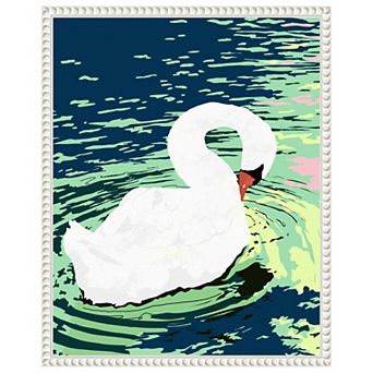 Elegant Swan by Uma Gokhale Framed Canvas Wall Art Print