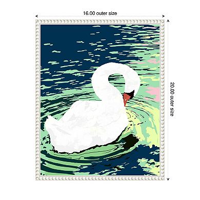 Elegant Swan by Uma Gokhale Framed Canvas Wall Art Print