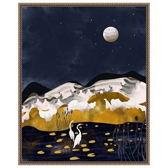 Midnight Lake by Uma Gokhale Framed Canvas Wall Art Print