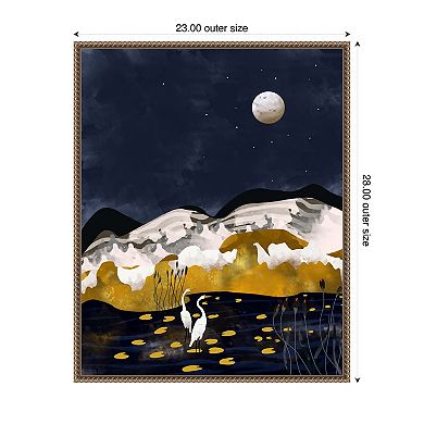 Midnight Lake by Uma Gokhale Framed Canvas Wall Art Print