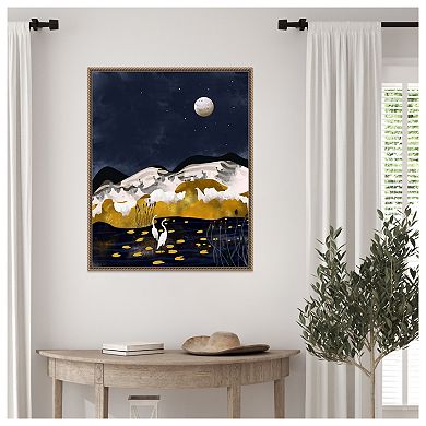 Midnight Lake by Uma Gokhale Framed Canvas Wall Art Print