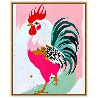 Rooster by Uma Gokhale Framed Canvas Wall Art Print