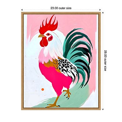 Rooster by Uma Gokhale Framed Canvas Wall Art Print